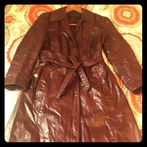 Leather 3 quarter Trench coat